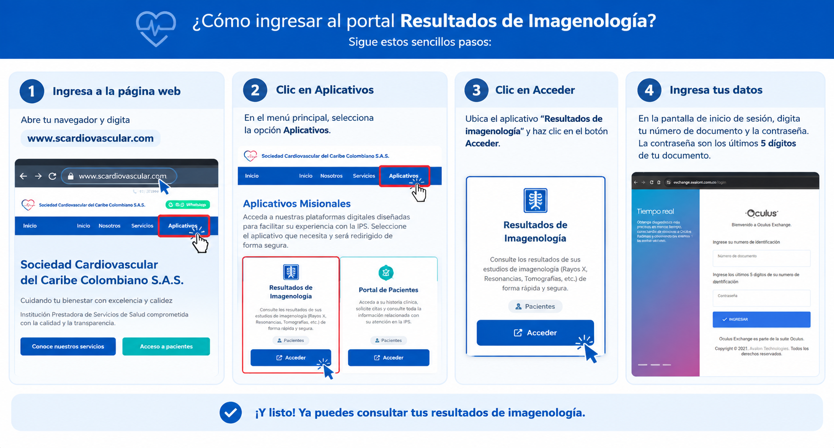 Instructivo paso a paso para consultar resultados de imagenología